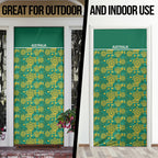 Australia Rugby Kangaroo Door Cover Green Gold Aboriginal Dot Geometry