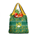 Australia Rugby Kangaroo Grocery Bag Green Gold Aboriginal Dot Geometry