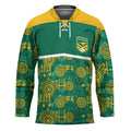 Australia Rugby Kangaroo Hockey Jersey Green Gold Aboriginal Dot Geometry