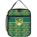 Australia Rugby Kangaroo Lunch Bag Green Gold Aboriginal Dot Geometry