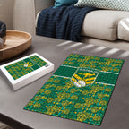 Australia Rugby Kangaroo Puzzle Green Gold Aboriginal Dot Geometry