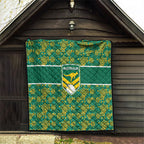 Australia Rugby Kangaroo Quilt Green Gold Aboriginal Dot Geometry