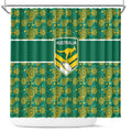 Australia Rugby Kangaroo Shower Curtain Green Gold Aboriginal Dot Geometry
