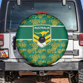 Australia Rugby Kangaroo Spare Tire Cover Green Gold Aboriginal Dot Geometry