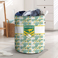 Australia Rugby Kangaroo Laundry Basket White Aboriginal Dot Geometry