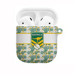 Australia Rugby Kangaroo AirPods Case White Aboriginal Dot Geometry