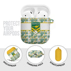 Australia Rugby Kangaroo AirPods Case White Aboriginal Dot Geometry
