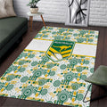 Australia Rugby Kangaroo Area Rug White Aboriginal Dot Geometry