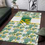Australia Rugby Kangaroo Area Rug White Aboriginal Dot Geometry