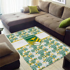 Australia Rugby Kangaroo Area Rug White Aboriginal Dot Geometry