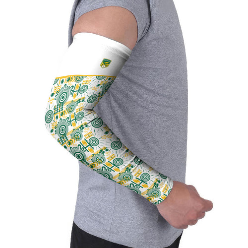 Australia Rugby Kangaroo Arm Sleeves White Aboriginal Dot Geometry
