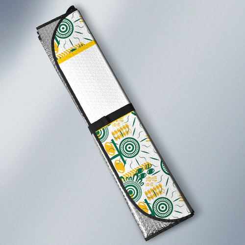 Australia Rugby Kangaroo Auto Sun Shade White Aboriginal Dot Geometry