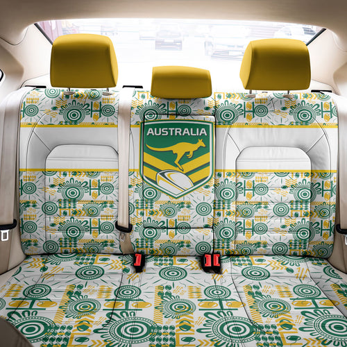 Australia Rugby Kangaroo Back Car Seat Cover White Aboriginal Dot Geometry