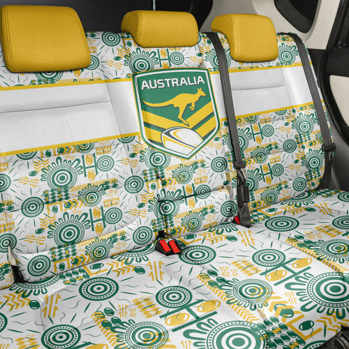 Australia Rugby Kangaroo Back Car Seat Cover White Aboriginal Dot Geometry