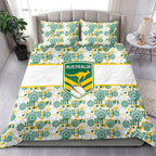 Australia Rugby Kangaroo Bedding Set White Aboriginal Dot Geometry