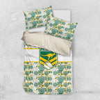 Australia Rugby Kangaroo Bedding Set White Aboriginal Dot Geometry
