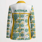 Australia Rugby Kangaroo Blazer White Aboriginal Dot Geometry
