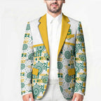 Australia Rugby Kangaroo Blazer White Aboriginal Dot Geometry