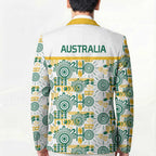 Australia Rugby Kangaroo Blazer White Aboriginal Dot Geometry