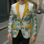 Australia Rugby Kangaroo Blazer White Aboriginal Dot Geometry