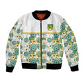 Australia Rugby Kangaroo Bomber Jacket White Aboriginal Dot Geometry