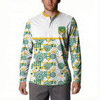 Australia Rugby Kangaroo Button Sweatshirt White Aboriginal Dot Geometry