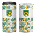 Australia Rugby Kangaroo 4 in 1 Can Cooler Tumbler White Aboriginal Dot Geometry