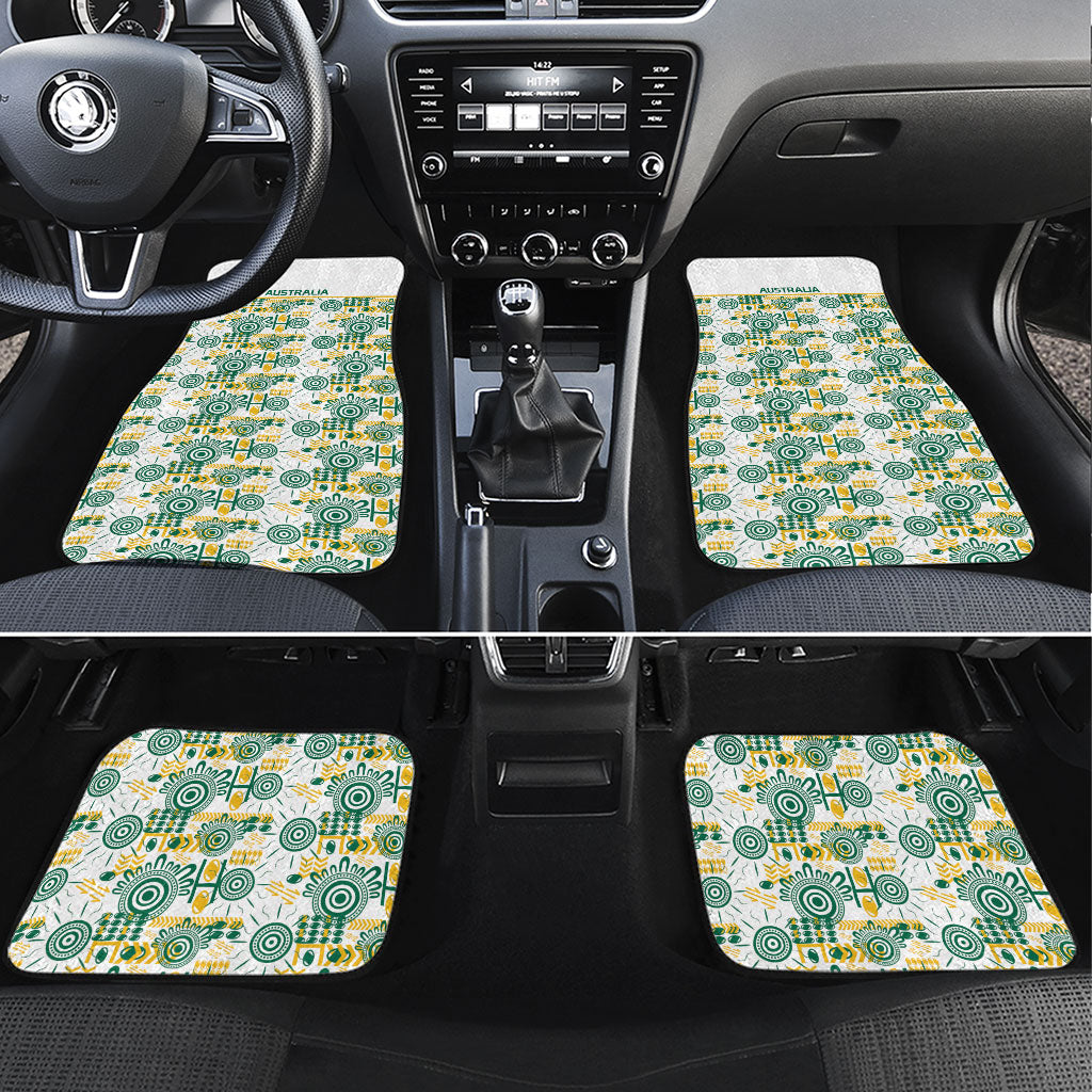 Australia Rugby Kangaroo Car Mats White Aboriginal Dot Geometry