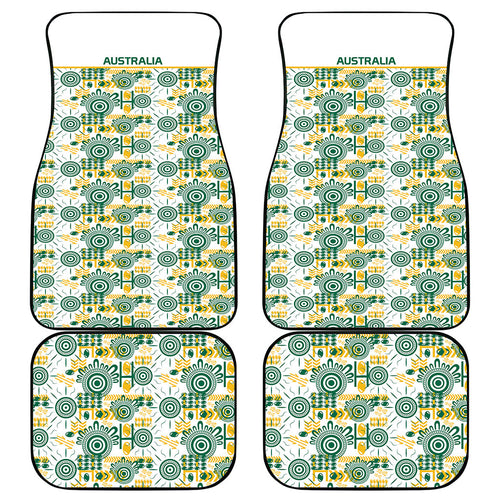 Australia Rugby Kangaroo Car Mats White Aboriginal Dot Geometry