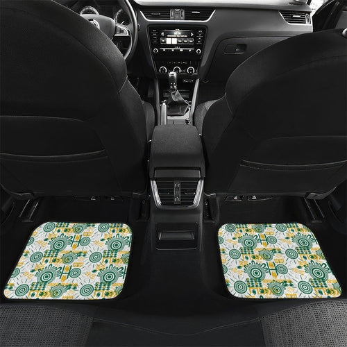 Australia Rugby Kangaroo Car Mats White Aboriginal Dot Geometry