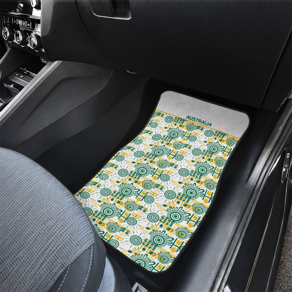 Australia Rugby Kangaroo Car Mats White Aboriginal Dot Geometry