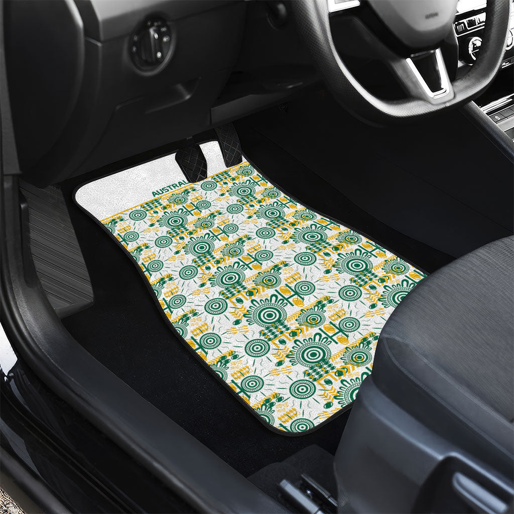 Australia Rugby Kangaroo Car Mats White Aboriginal Dot Geometry
