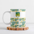 Australia Rugby Kangaroo Ceramic Mug White Aboriginal Dot Geometry