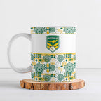 Australia Rugby Kangaroo Ceramic Mug White Aboriginal Dot Geometry
