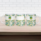 Australia Rugby Kangaroo Ceramic Mug White Aboriginal Dot Geometry
