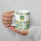 Australia Rugby Kangaroo Ceramic Mug White Aboriginal Dot Geometry