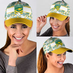 Australia Rugby Kangaroo Classic Cap White Aboriginal Dot Geometry