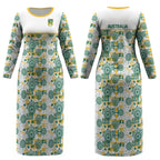 Australia Rugby Kangaroo Couples Matching Long Sleeve Bodycon Dress and Long Sleeve Button Shirt White Aboriginal Dot Geometry