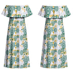 Australia Rugby Kangaroo Couples Matching Off Shoulder Maxi Dress and Hawaiian Shirt White Aboriginal Dot Geometry