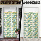 Australia Rugby Kangaroo Door Cover White Aboriginal Dot Geometry