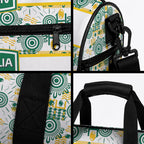 Australia Rugby Kangaroo Duffle Bag White Aboriginal Dot Geometry