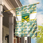 Australia Rugby Kangaroo Garden Flag White Aboriginal Dot Geometry