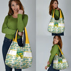 Australia Rugby Kangaroo Grocery Bag White Aboriginal Dot Geometry