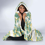 Australia Rugby Kangaroo Hooded Blanket White Aboriginal Dot Geometry