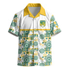 Australia Rugby Kangaroo Kid Hawaiian Shirt White Aboriginal Dot Geometry