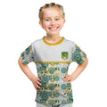Australia Rugby Kangaroo Kid T Shirt White Aboriginal Dot Geometry