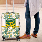 Australia Rugby Kangaroo Luggage Cover White Aboriginal Dot Geometry