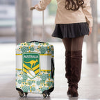 Australia Rugby Kangaroo Luggage Cover White Aboriginal Dot Geometry