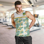 Australia Rugby Kangaroo Men Tank Top White Aboriginal Dot Geometry
