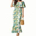 Australia Rugby Kangaroo Mermaid Dress White Aboriginal Dot Geometry